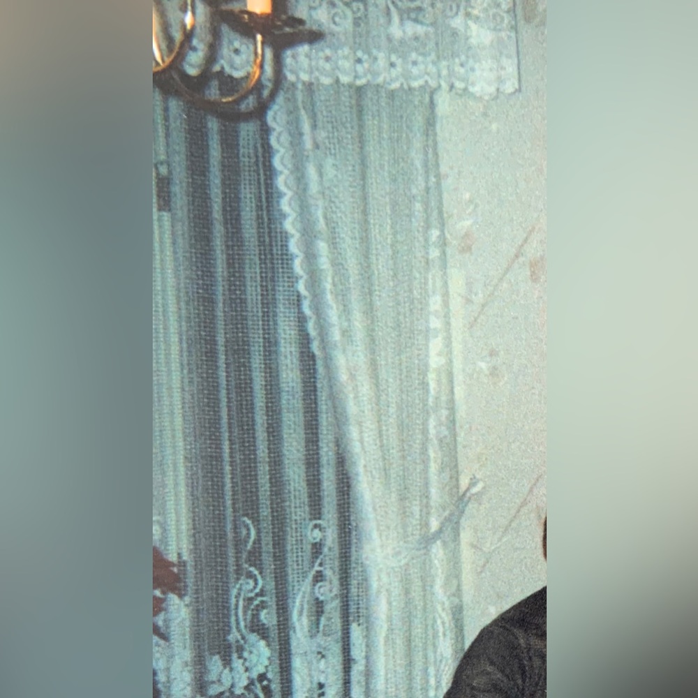 Beautiful ITALIAN made lace bay window curtains